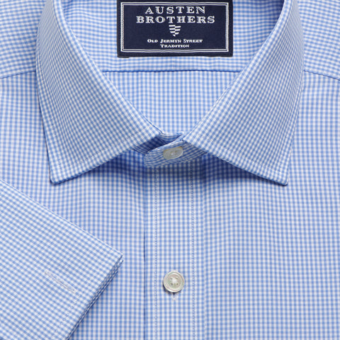 Made 2 Order - Micro Gingham Check Blue