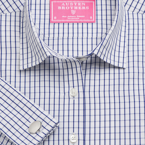 Made 2 Order - Navy Piccadilly Check Poplin