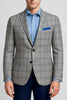 Jacket - Fully Lined Linen Navy Check Sportscoat