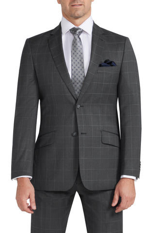 Suit - Charcoal Check Fine Merino Wool Suit