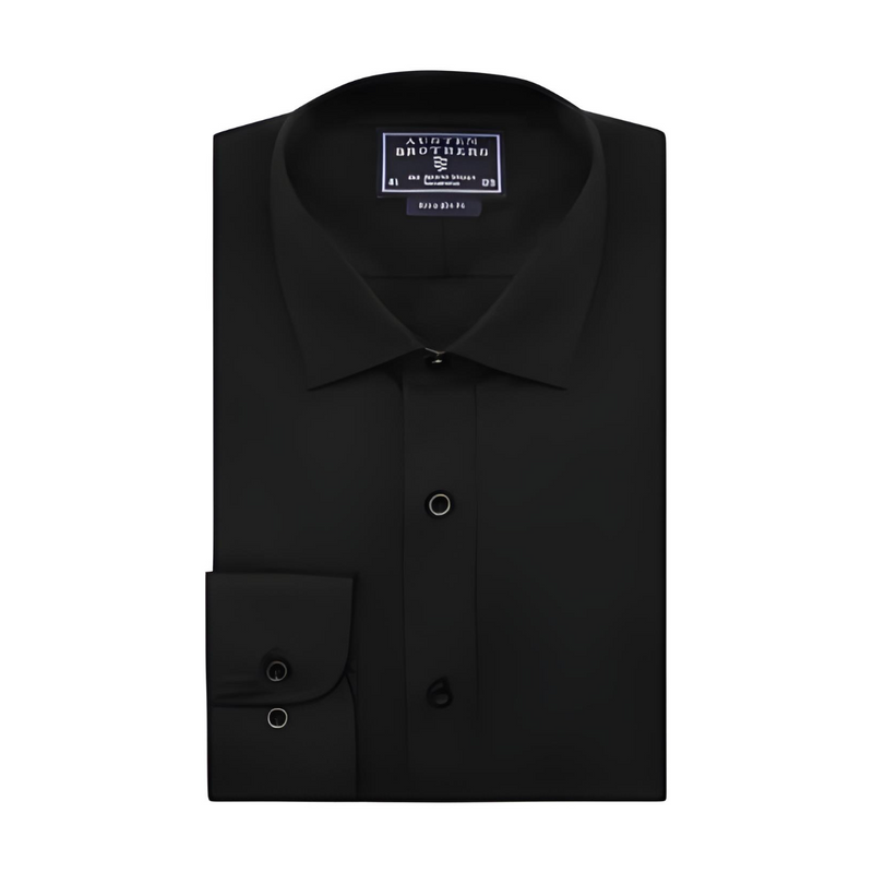 READY MADE - Black Poplin Pure Cotton Button Cuff