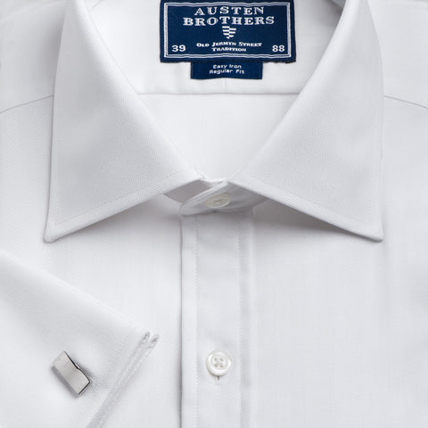 Made 2 Order - A Herringbone White Royal Twill Shirt