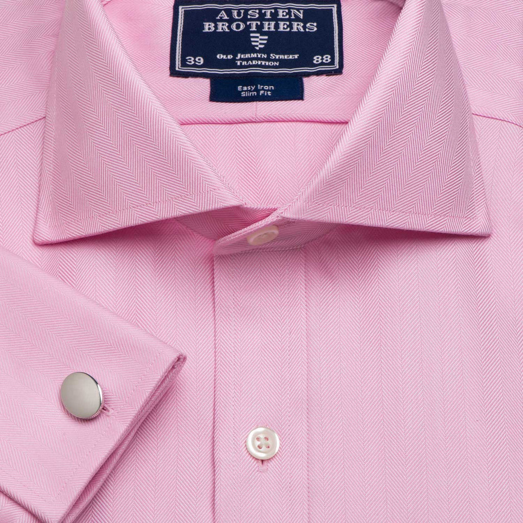 Made Order A Herringbone Pink Royal Twill – Austen Brothers