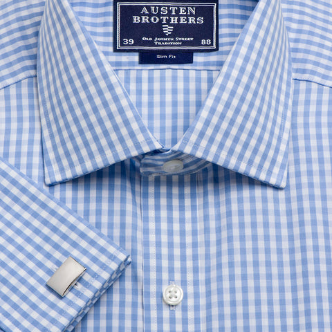 Made 2 Order - Sky Bold Check Poplin