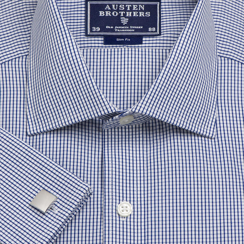 Made 2 Order - Navy Edinburgh Check Poplin