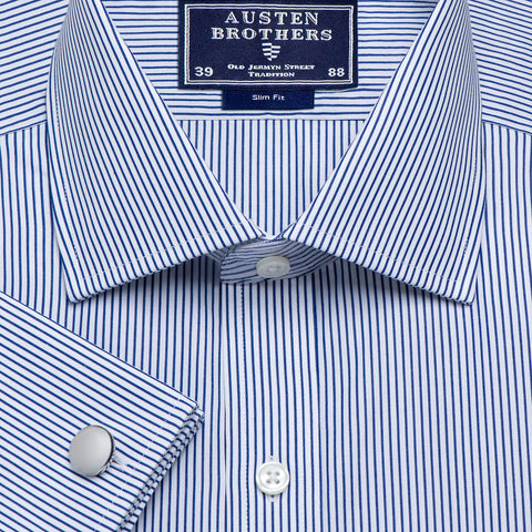 Made 2 Order - Navy Edinburgh Stripe Poplin