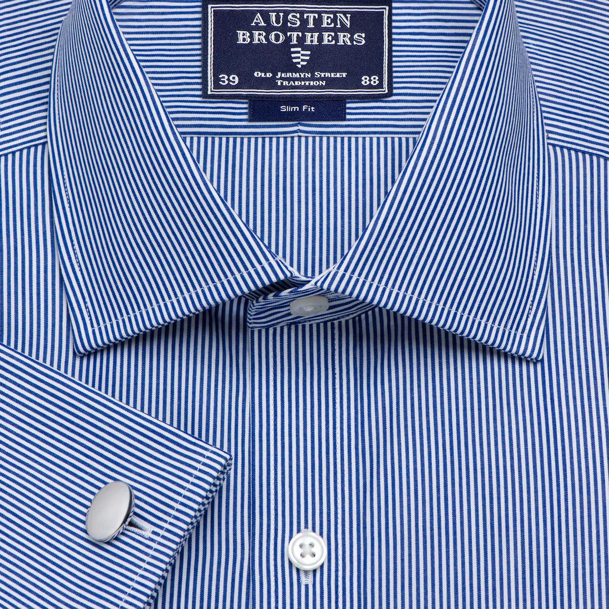 Made 2 Order - Navy French Bengal Stripe Poplin
