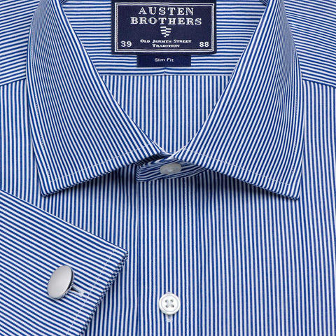 Made 2 Order - Navy French Bengal Stripe Poplin