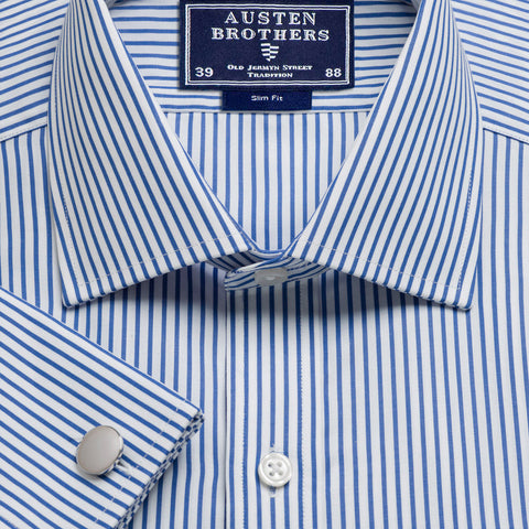 Made 2 Order - Blue Knightsbridge Stripe Poplin