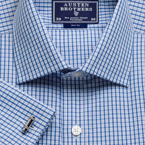 Made 2 Order - Navy Kensington Check Poplin