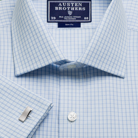 Made 2 Order - Sky Kensington Check Poplin