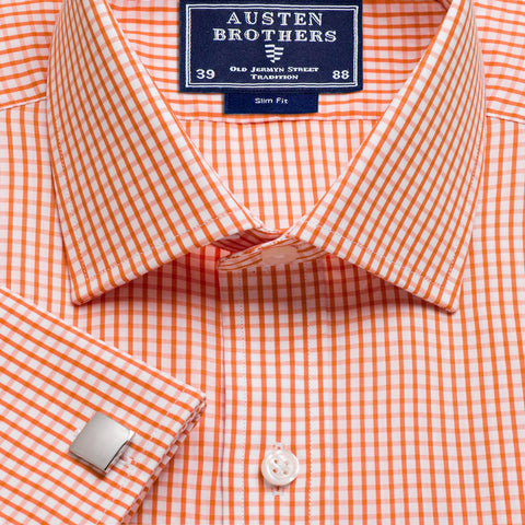 Made 2 Order - Orange Knightsbridge Check Poplin