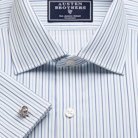 Made 2 Order - Blue & Navy Marylebone Stripe Twill