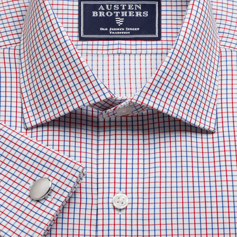 Made 2 Order - Red & Navy Marylebone Check Twill