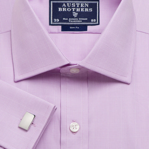 Made 2 Order - Lilac Large Prince of Wales Check Poplin