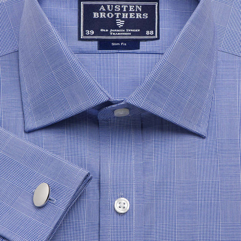 Made 2 Order - Navy Large Prince of Wales Check Poplin