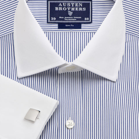 Made 2 Order - Bankers Navy Edinburgh Stripe Poplin