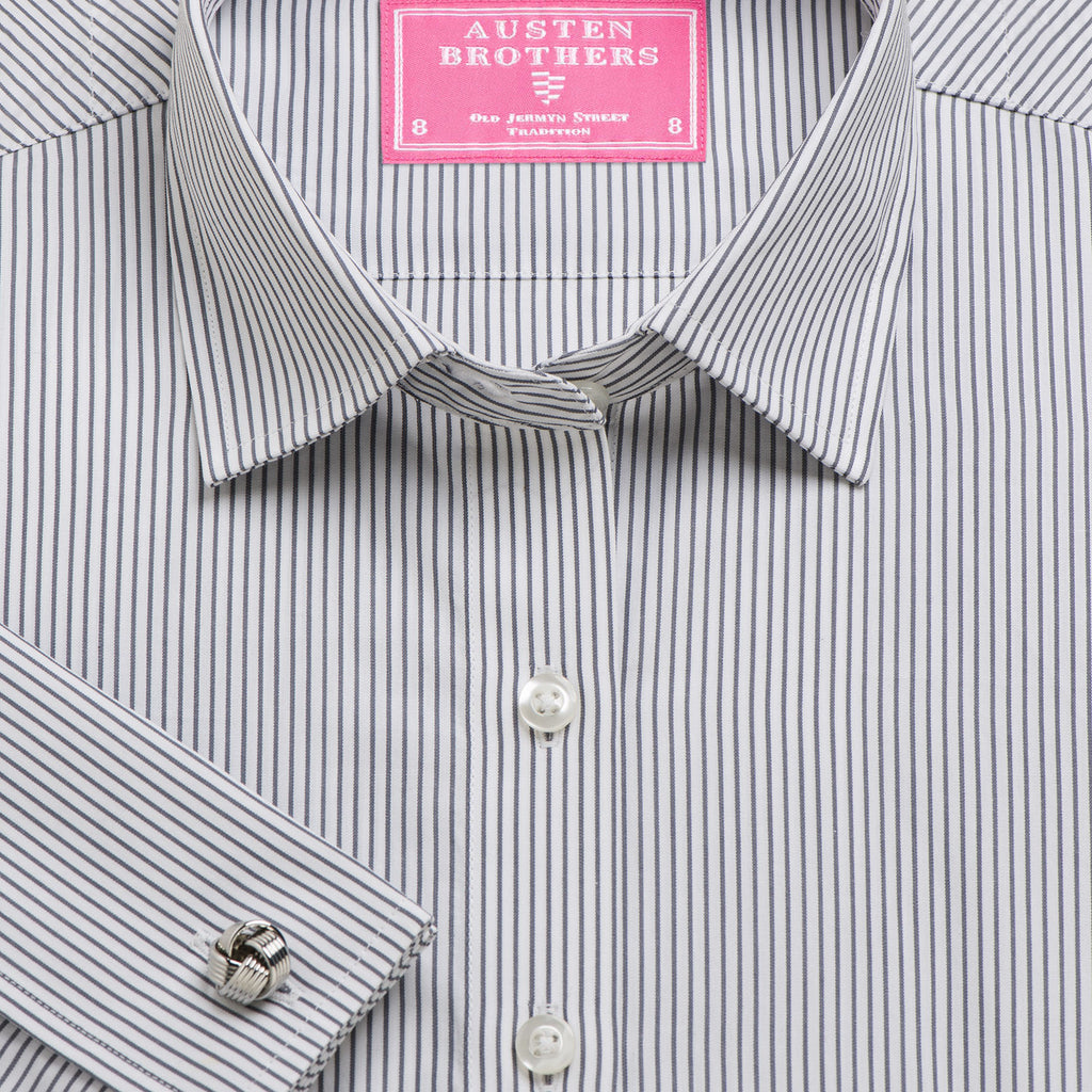Made 2 Order - Charcoal Edinburgh Stripe Poplin