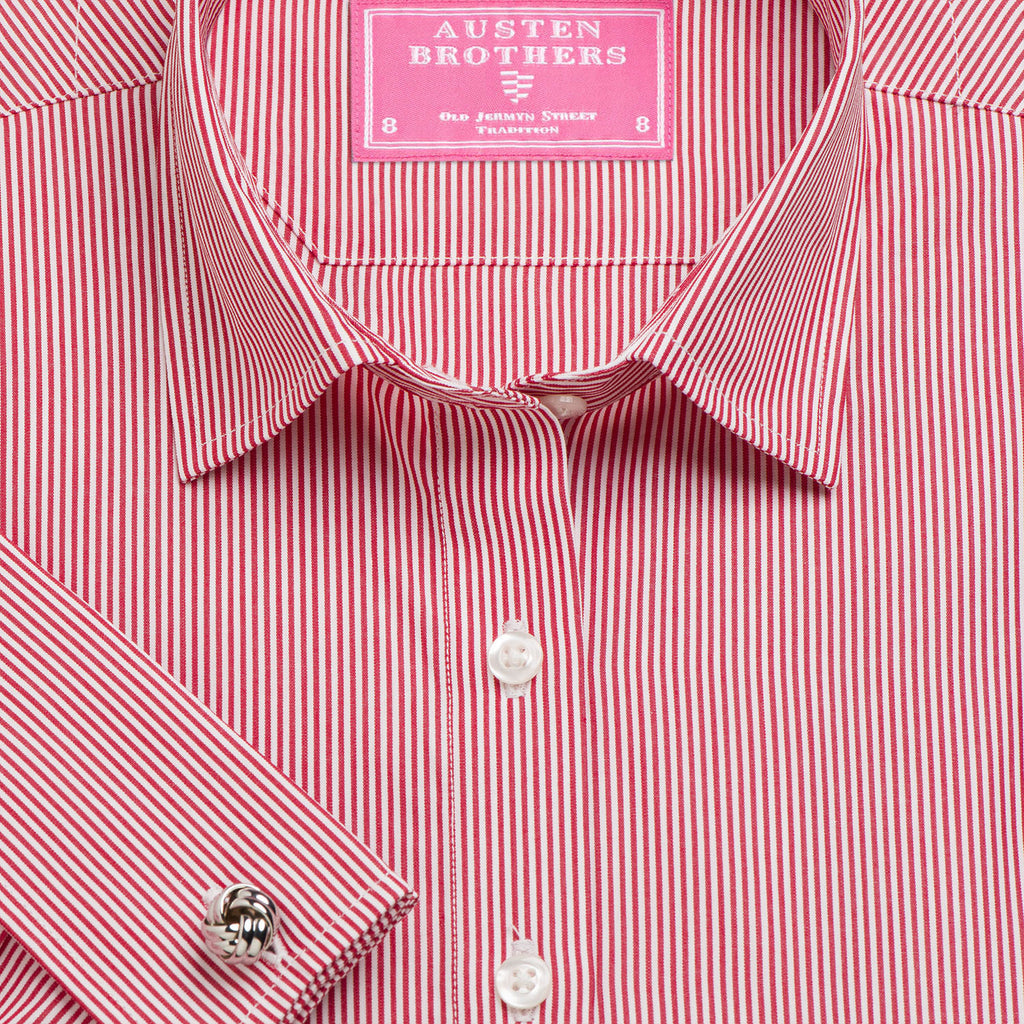 Made 2 Order - Red French Bengal Stripe Poplin