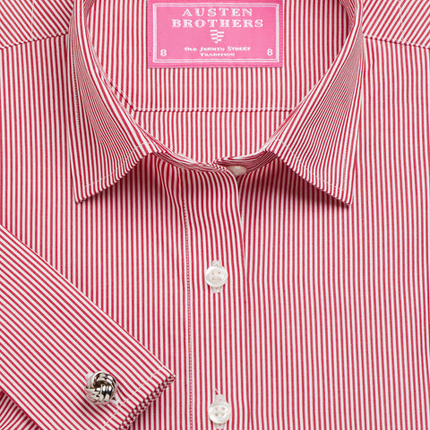 Made 2 Order - Red French Bengal Stripe Poplin