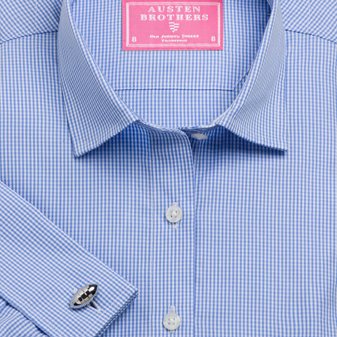 Made 2 Order - Sky Gingham Check Poplin