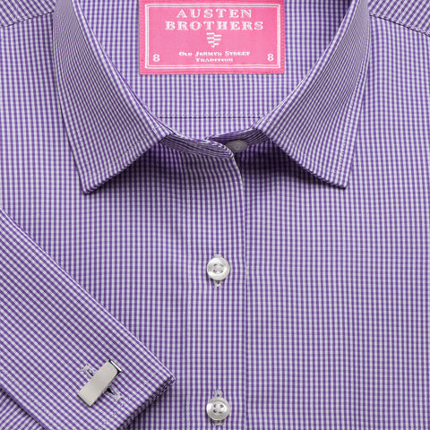 Made 2 Order - Purple Gingham Check Poplin