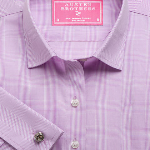 Made 2 Order - Lilac Large Prince of Wales Check Poplin
